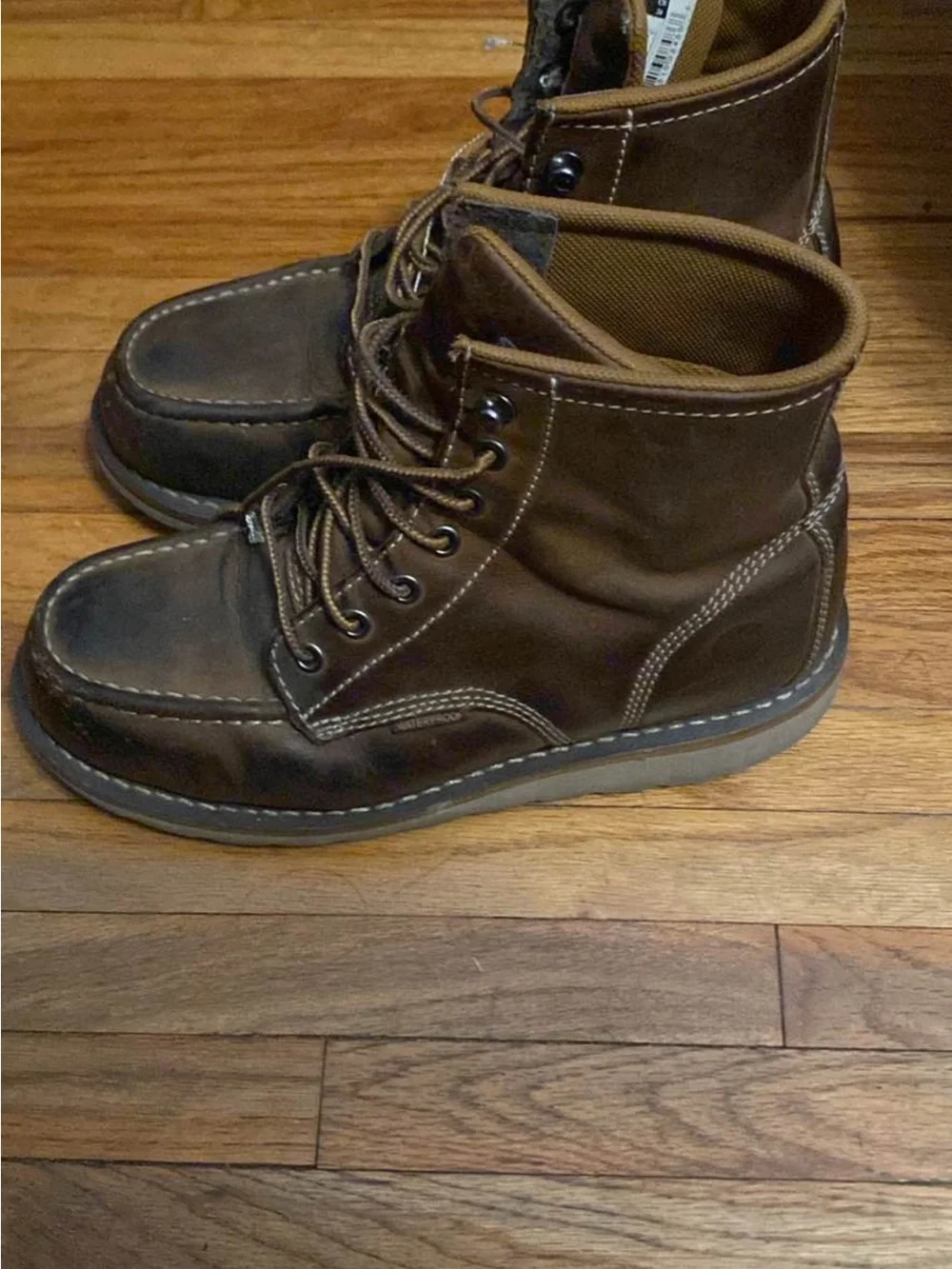 Carhartt Steel Toe Brown Leather Lace-Up Work Boots